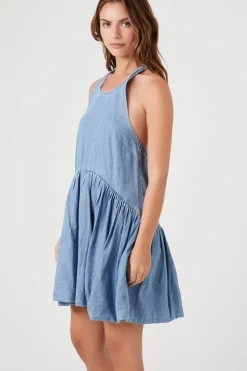 Denim Halter Mini Dress