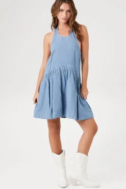 Denim Halter Mini Dress