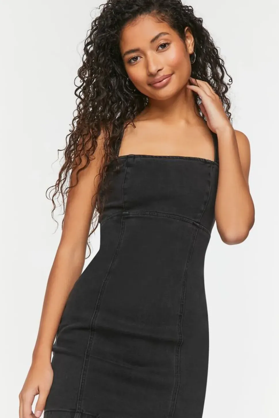 Denim Lace-Up Mini Dress