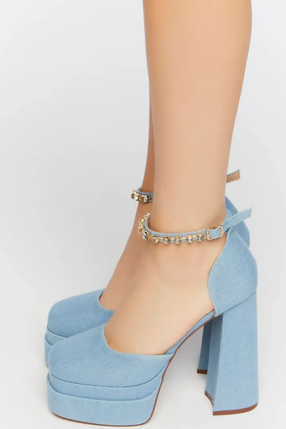 Denim Mary Jane Platform Heels