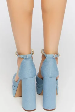 Denim Mary Jane Platform Heels