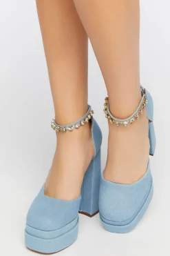 Denim Mary Jane Platform Heels