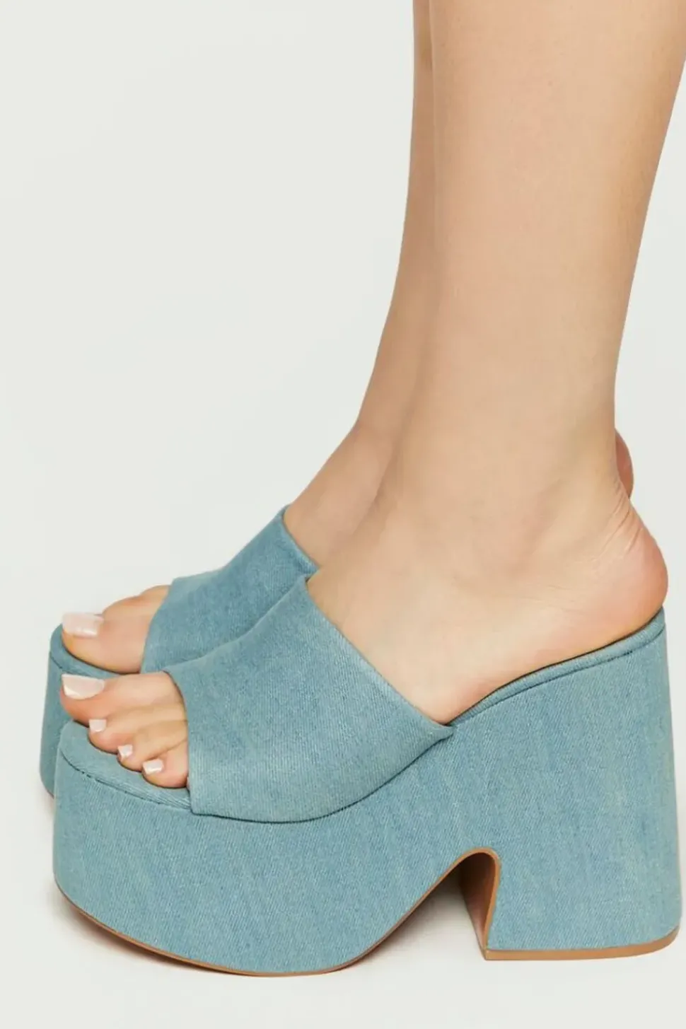 Denim Platform Wedges