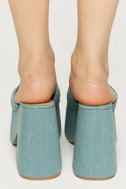 Denim Platform Wedges