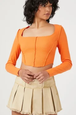 Denim Pleated Mini Skirt