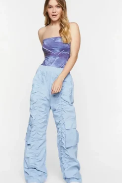 Denim Print Tube Bodysuit