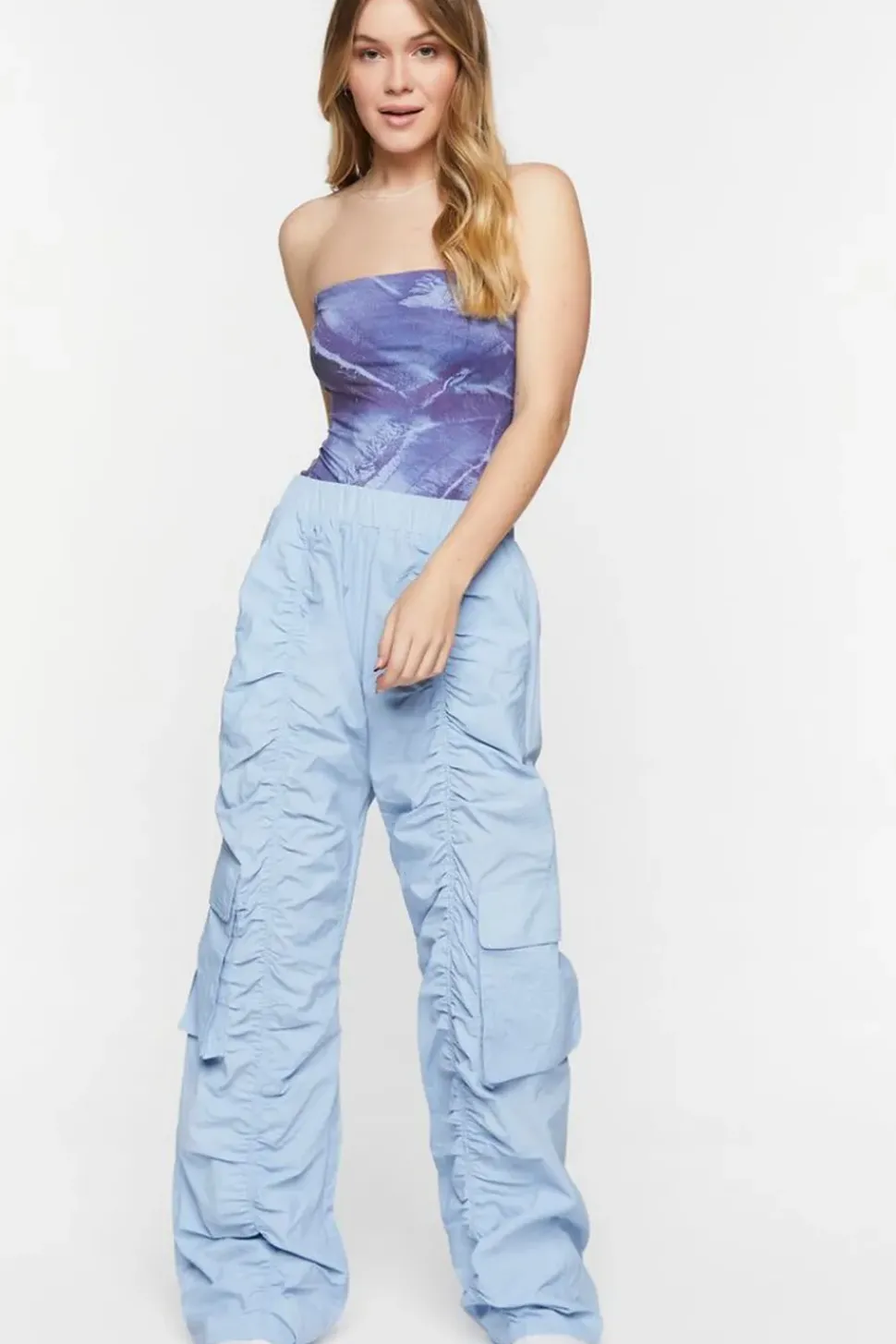 Denim Print Tube Bodysuit