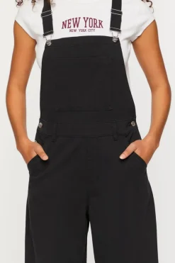 Denim Straight-Leg Overalls