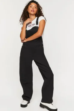 Denim Straight-Leg Overalls
