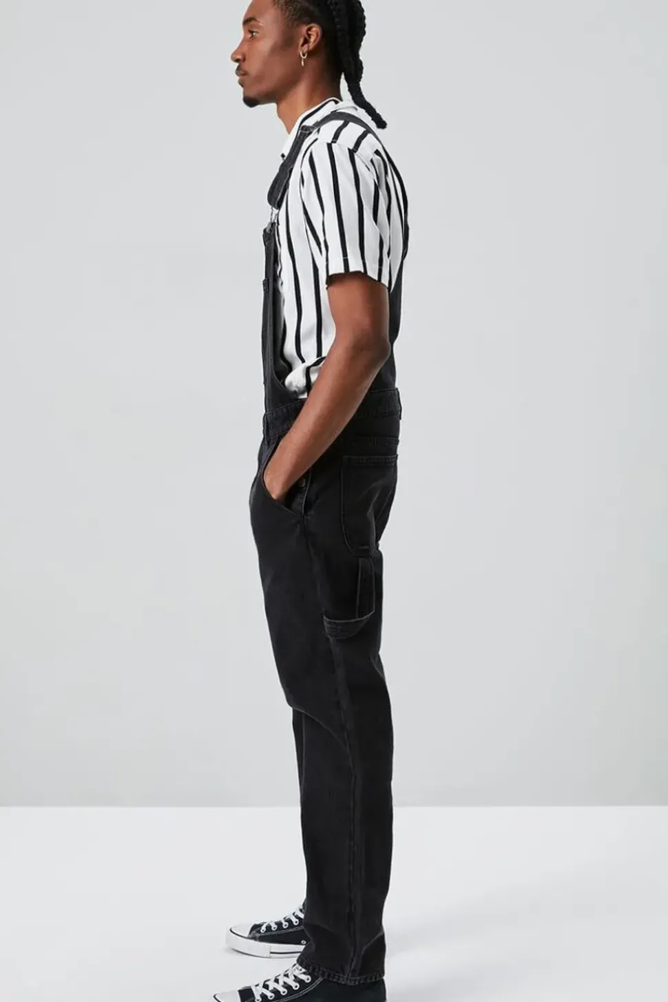 Denim Straight-Leg Overalls