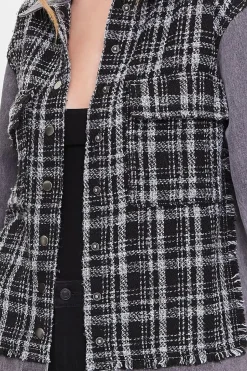 Denim Tweed Button-Front Jacket