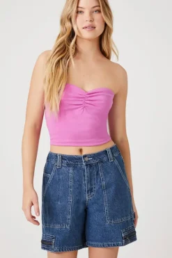 Denim Zip-Pocket Shorts