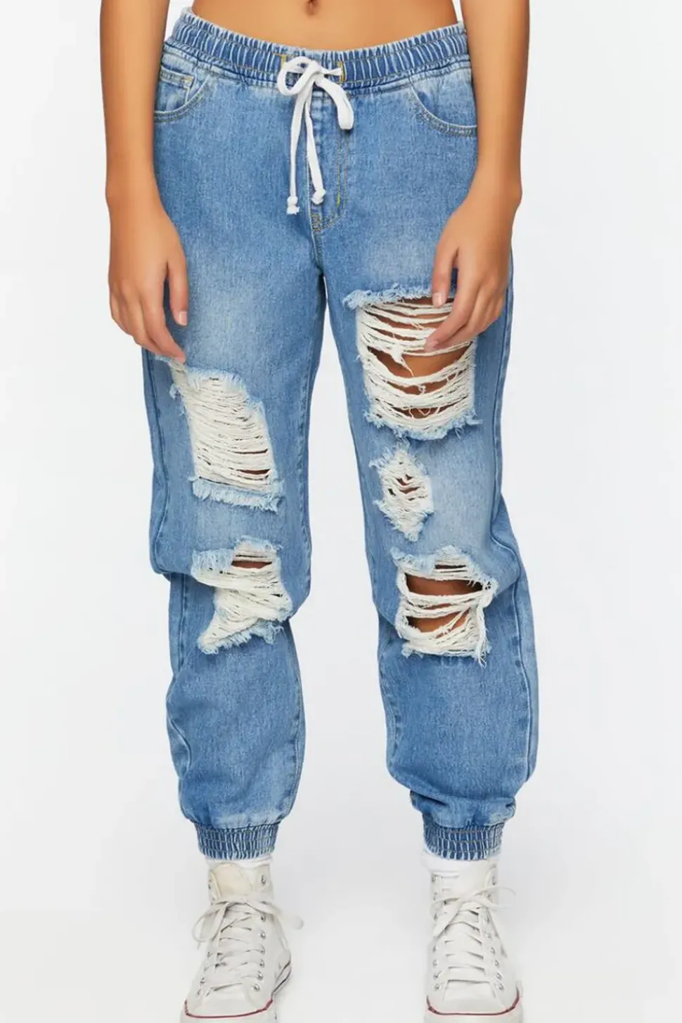 Destroyed Denim Joggers