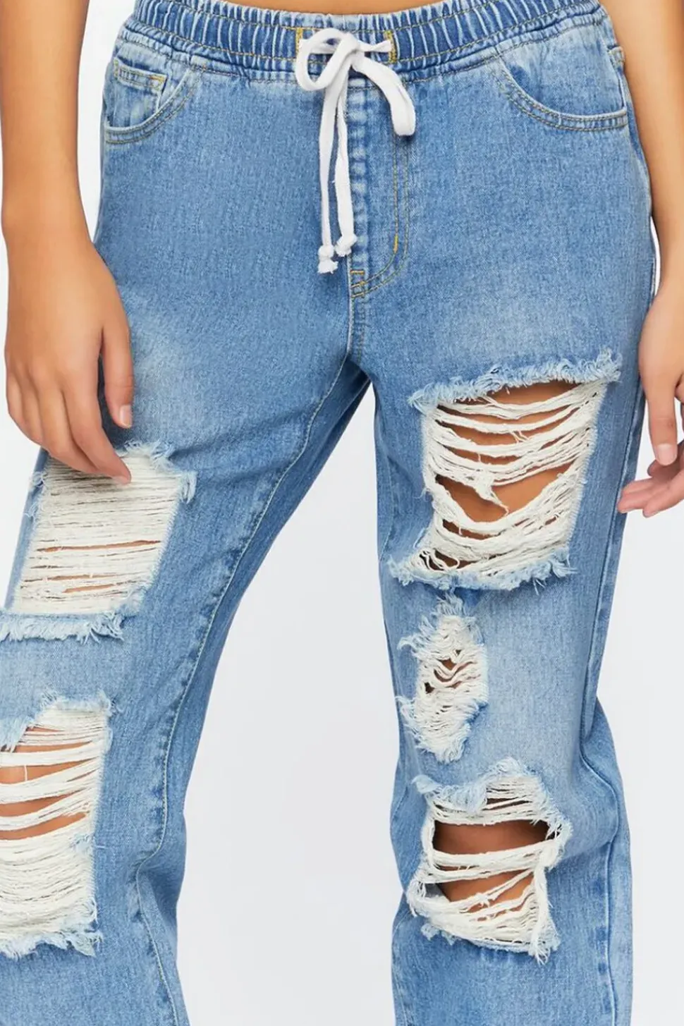Destroyed Denim Joggers