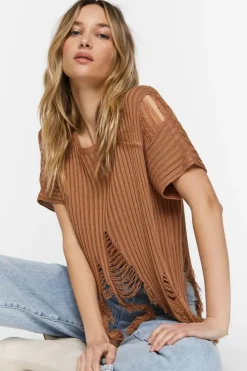 Destroyed Short-Sleeve Top