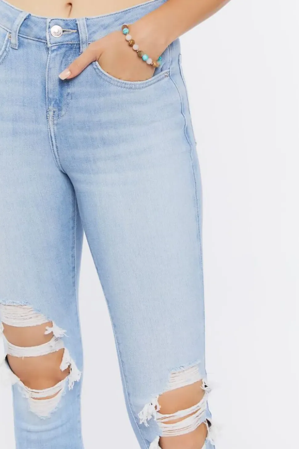 Distressed Bootcut Jeans