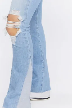 Distressed Bootcut Jeans