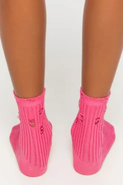 Distressed Crew Socks