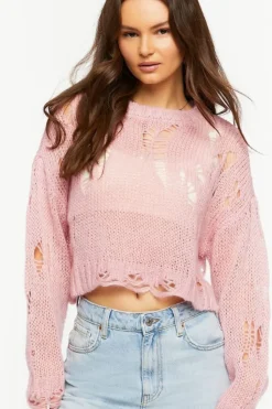 Distressed Crew Sweater