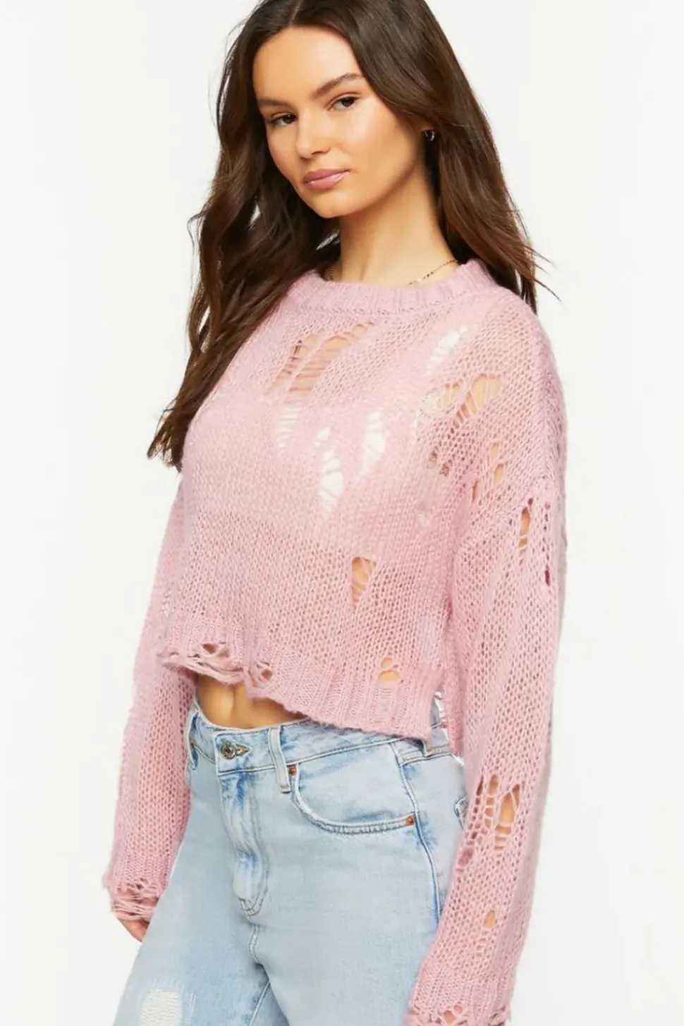 Distressed Crew Sweater