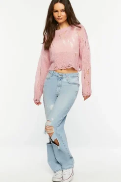 Distressed Crew Sweater
