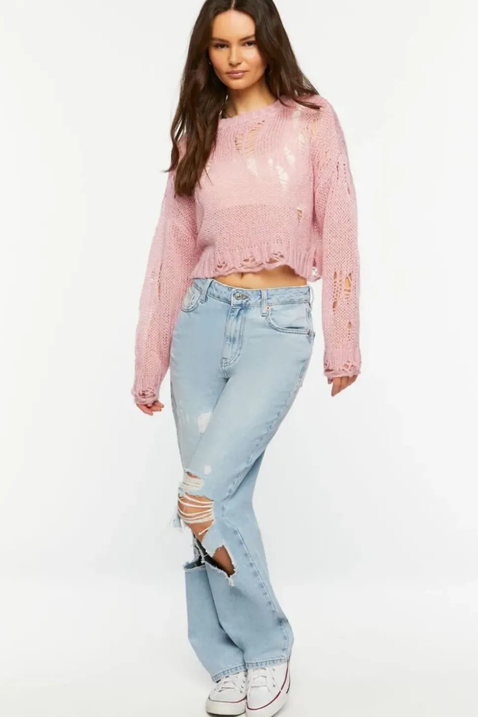 Distressed Crew Sweater