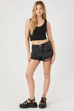 Distressed Denim Hot Shorts