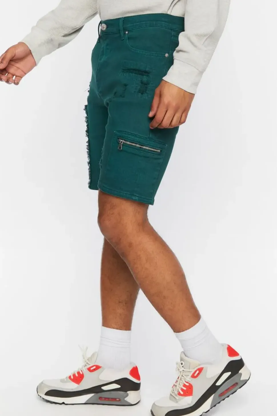 Distressed Denim Shorts
