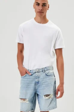 Distressed Denim Shorts