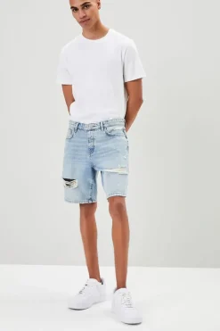 Distressed Denim Shorts