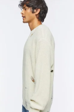 Distressed Drop-Sleeve Sweater