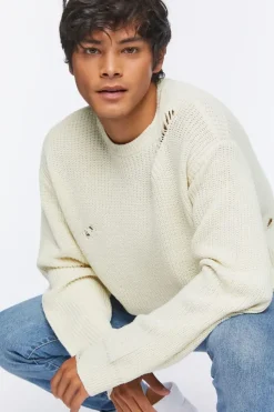 Distressed Drop-Sleeve Sweater
