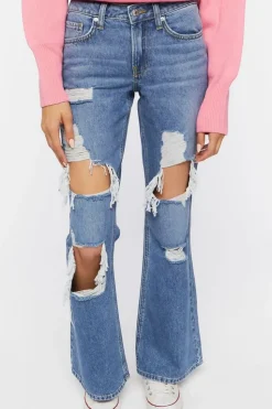 Distressed Flare Jeans