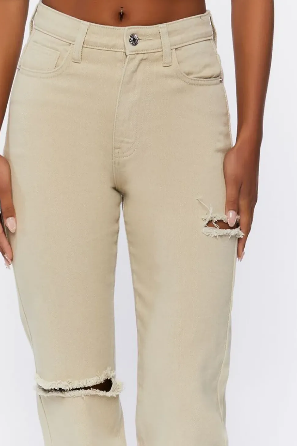 Distressed High-Rise Jeans