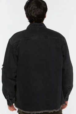Distressed Long-Sleeve Shirt