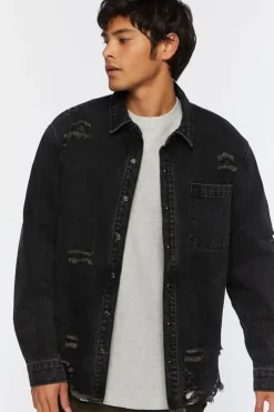 Distressed Long-Sleeve Shirt