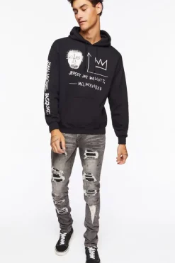 Distressed Paint Splatter Skinny Jeans