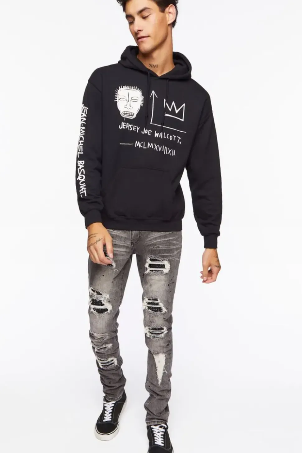 Distressed Paint Splatter Skinny Jeans