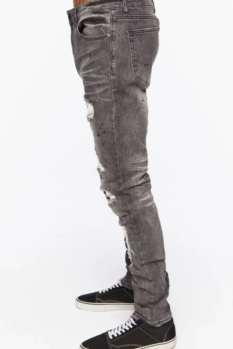 Distressed Paint Splatter Skinny Jeans