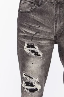 Distressed Paint Splatter Skinny Jeans