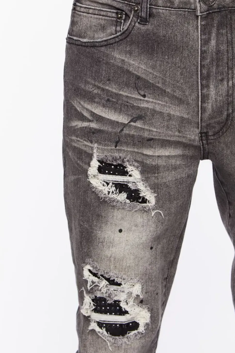 Distressed Paint Splatter Skinny Jeans