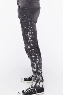 Distressed Paint Splatter Skinny Jeans