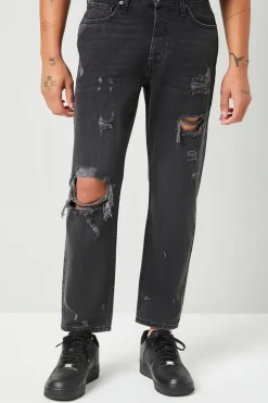 Distressed Slim-Fit Jeans