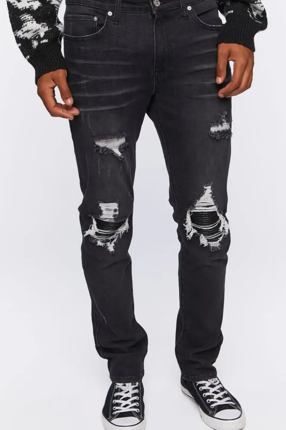 Distressed Slim-Fit Jeans