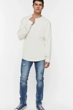Distressed Slim-Fit Jeans
