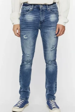 Distressed Slim-Fit Jeans