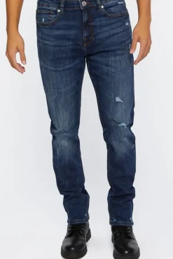Distressed Slim-Fit Jeans