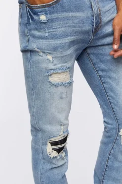 Distressed Slim-Fit Stone Wash Jeans