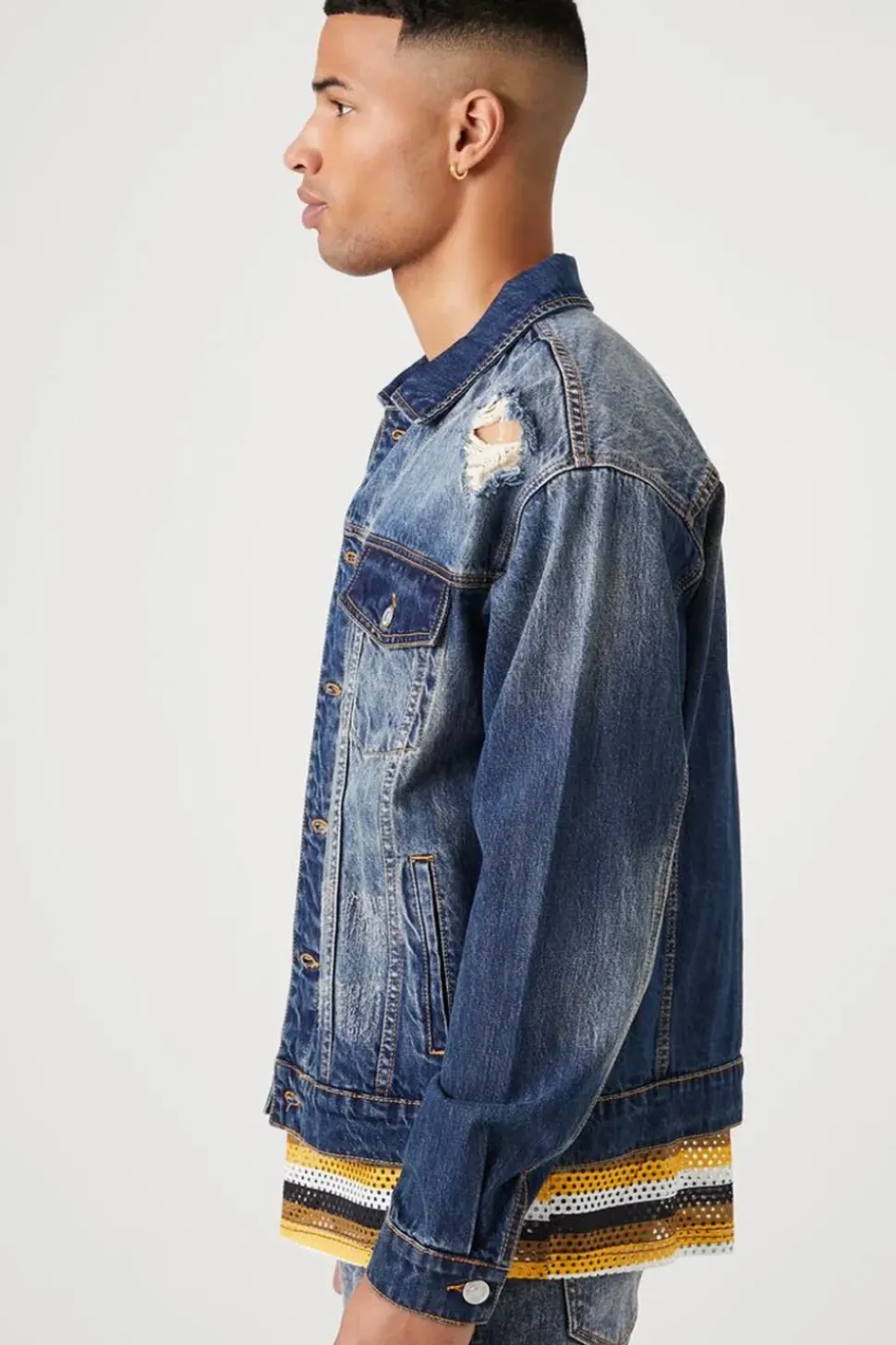 Distressed Stone Wash Trucker Jacket