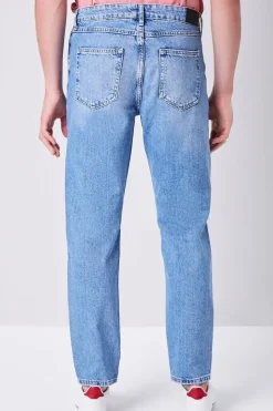 Distressed Straight-Leg Jeans